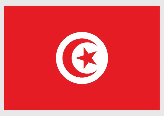 Framed Print : Illustration of flag of Tunisia, a red field with white circle in middle containing red crescent around five-pointed star Framed Print : Illustration of flag of Tunisia, a red field with white circle in middle containing red crescent around five-pointed star