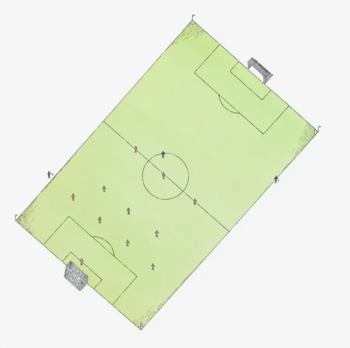 Framed Print : Illustration of football pitch, view from above Framed Print : Illustration of football pitch, view from above