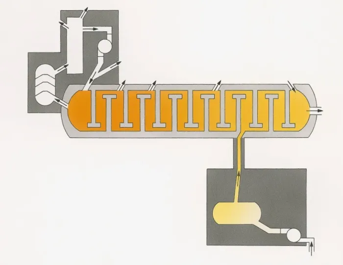 Framed Print : Illustration of fractional distillation, the separation of mixture into component parts, or fractions by heating to temperature at which several fractions of compound evaporate Framed Print : Illustration of fractional distillation, the separation of mixture into component parts, or fractions by heating to temperature at which several fractions of compound evaporate