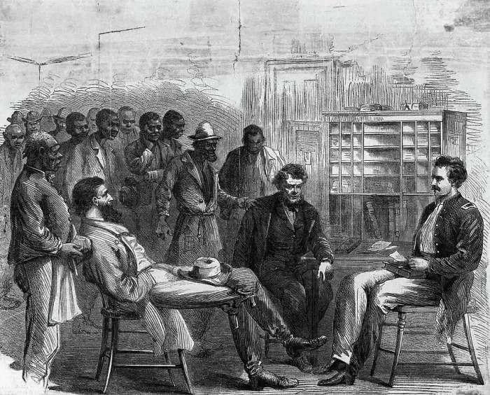 Framed Print : Illustration of Freedmen's Bureau Framed Print : Illustration of Freedmen's Bureau