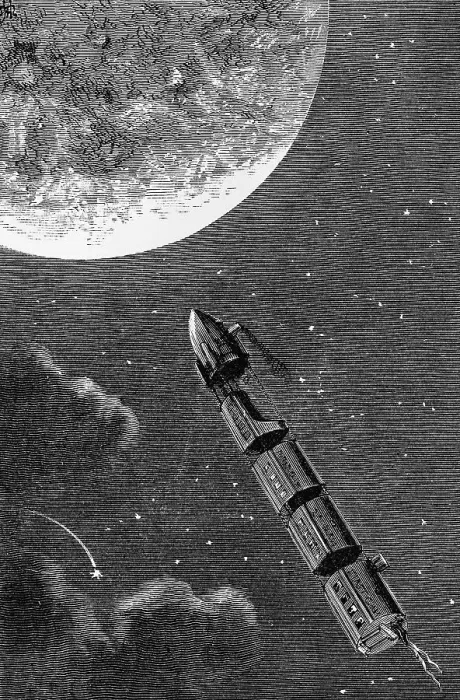 Framed Print : Illustration from From the Earth to the Moon by Jules Verne Framed Print : Illustration from From the Earth to the Moon by Jules Verne