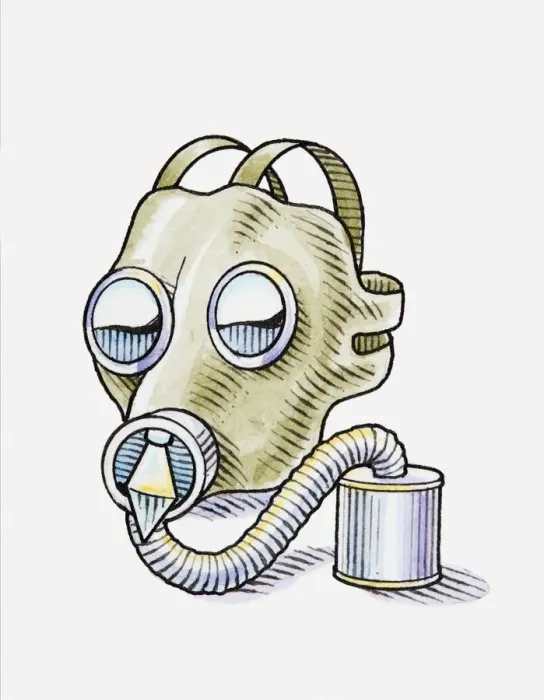 Framed Print : Illustration of gas mask Framed Print : Illustration of gas mask