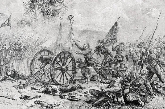 Framed Print : Illustration of General Lewis Armistead at the Battle of Gettysburg Framed Print : Illustration of General Lewis Armistead at the Battle of Gettysburg