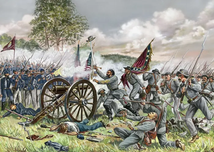 Framed Print : Illustration of General Lewis Armistead at the Battle of Gettysburg Framed Print : Illustration of General Lewis Armistead at the Battle of Gettysburg