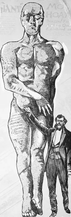 Framed Print : Illustration of George Hull and the Cardiff Giant Framed Print : Illustration of George Hull and the Cardiff Giant