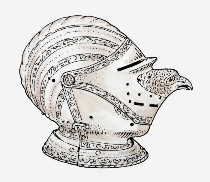 Framed Print : Illustration of German close-helmet Framed Print : Illustration of German close-helmet