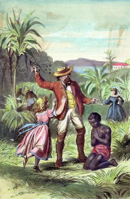 Framed Print : Illustration of a Girl Trying to Prevent a Man from Whipping a Slave Framed Print : Illustration of a Girl Trying to Prevent a Man from Whipping a Slave