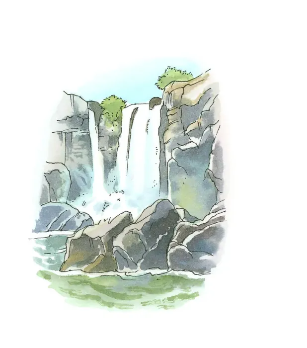 Framed Print : Illustration of Goksu Waterfall Framed Print : Illustration of Goksu Waterfall