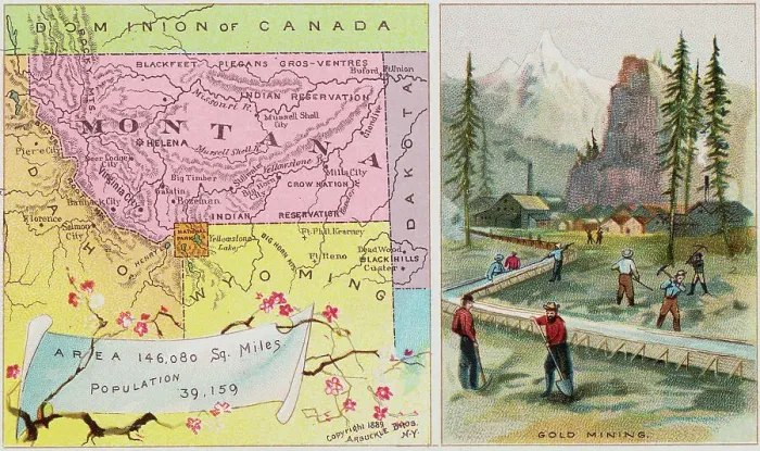 Framed Print : Illustration of Gold Mining in the Montana Area Framed Print : Illustration of Gold Mining in the Montana Area