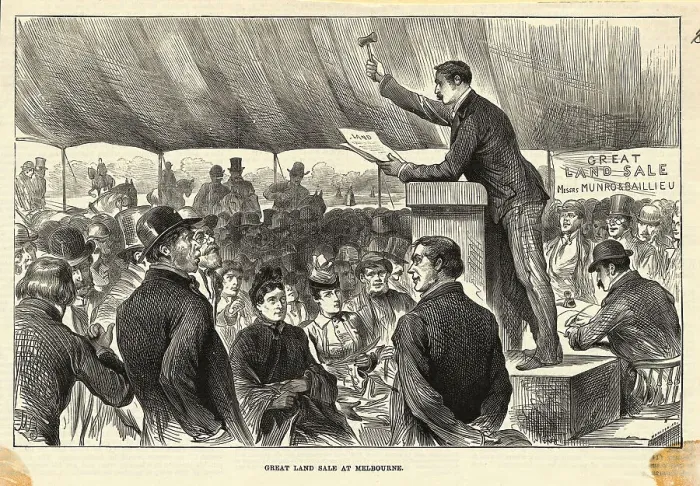 Framed Print : Illustration of Great Land Sale Framed Print : Illustration of Great Land Sale