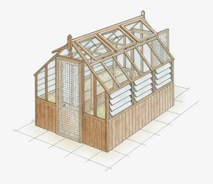 Framed Print : Illustration of a greenhouse Framed Print : Illustration of a greenhouse