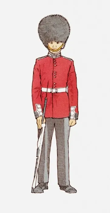 Framed Print : Illustration of guard wearing bearskin hat Framed Print : Illustration of guard wearing bearskin hat
