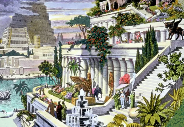 Framed Print : Illustration of the Hanging Gardens of Babylon