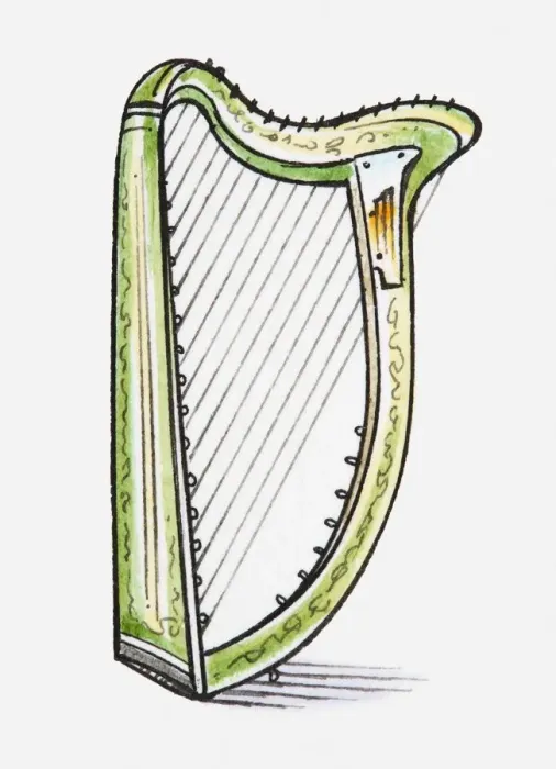 Framed Print : Illustration of harp Framed Print : Illustration of harp
