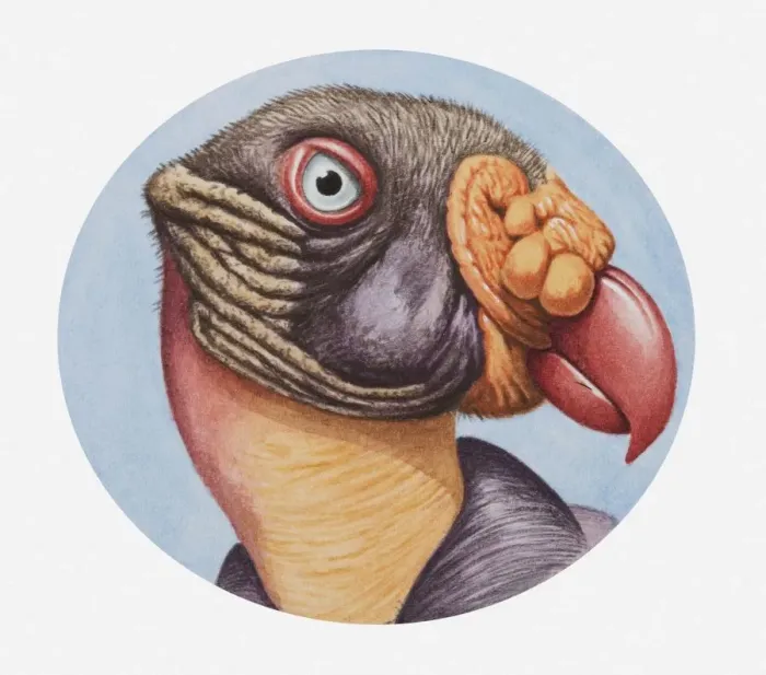 Framed Print : Illustration of the head of a King vulture (Sarcoramphus papa) with distinctive beak Framed Print : Illustration of the head of a King vulture (Sarcoramphus papa) with distinctive beak
