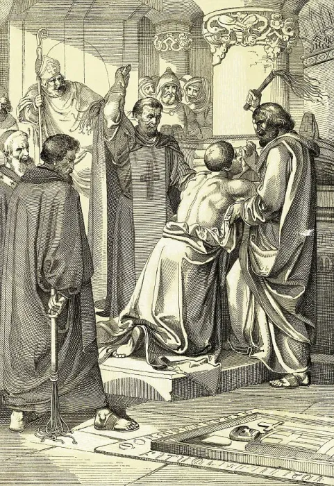 Framed Print : Illustration of Henry II Symbolically Whipped At Tomb of Archbishop Thomas Becket Framed Print : Illustration of Henry II Symbolically Whipped At Tomb of Archbishop Thomas Becket
