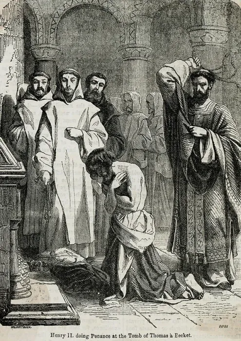 Framed Print : Illustration of Henry II Symbolically Whipped At Tomb of Thomas Becket Framed Print : Illustration of Henry II Symbolically Whipped At Tomb of Thomas Becket