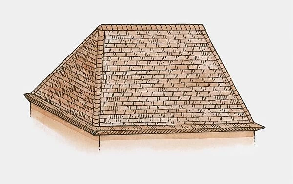 Illustration of hipped roof