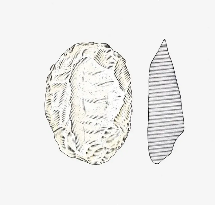 Framed Print : Illustration of Hoabinhian stone tools, Vietnam Framed Print : Illustration of Hoabinhian stone tools, Vietnam