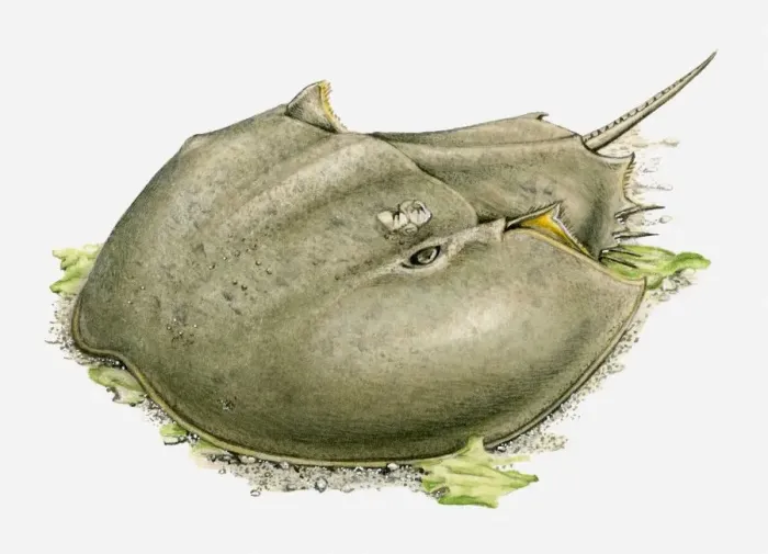 Framed Print : Illustration of a Horseshoe crab (Limulidae) on the ocean floor Framed Print : Illustration of a Horseshoe crab (Limulidae) on the ocean floor