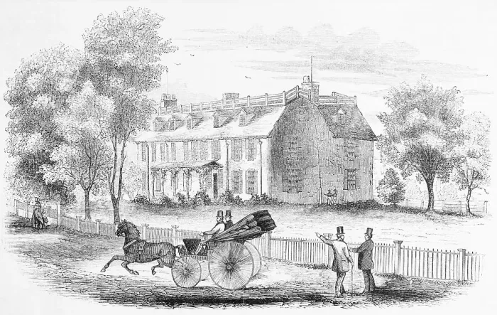 Framed Print : Illustration of the House of John Adams Framed Print : Illustration of the House of John Adams