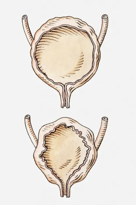 Framed Print : Illustration of full and empty human bladder Framed Print : Illustration of full and empty human bladder