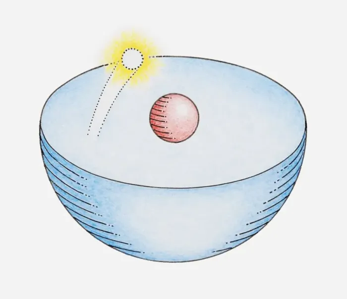 Framed Print : Illustration of hydrogen atom and proton orbited by single electron Framed Print : Illustration of hydrogen atom and proton orbited by single electron