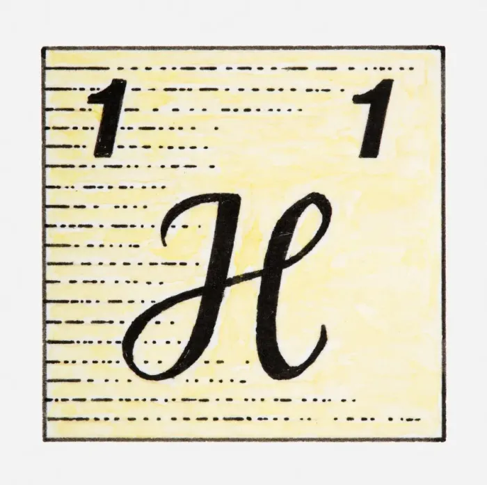 Framed Print : Illustration of Hydrogen symbol Framed Print : Illustration of Hydrogen symbol