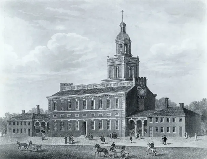 Framed Print : Illustration of Independence Hall Framed Print : Illustration of Independence Hall
