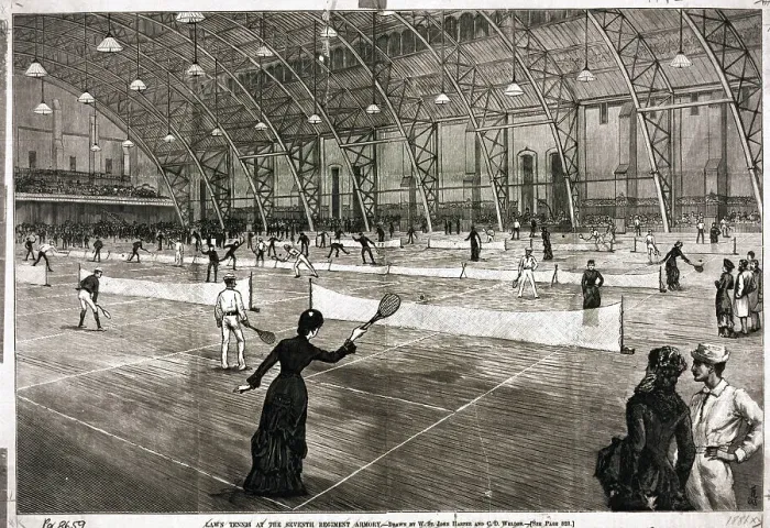 Framed Print : Illustration of Indoor Lawn Tennis Framed Print : Illustration of Indoor Lawn Tennis