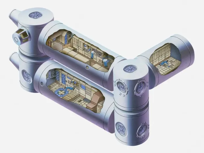 Framed Print : Illustration of the inside of a futuristic space station Framed Print : Illustration of the inside of a futuristic space station