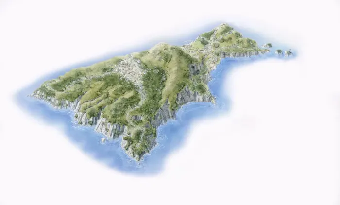 Framed Print : Illustration of the island of Capri Framed Print : Illustration of the island of Capri
