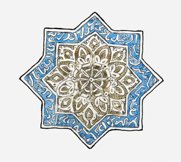 Framed Print : Illustration of Iznic tile Framed Print : Illustration of Iznic tile