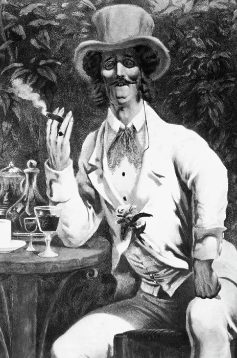 Framed Print : Illustration of Jacques Offenbach Smoking Cigar Framed Print : Illustration of Jacques Offenbach Smoking Cigar