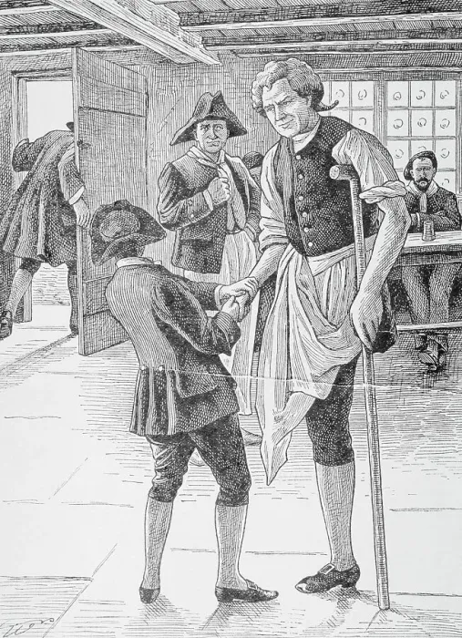 Framed Print : Illustration of Jim Hawkins and Long John Silver Framed Print : Illustration of Jim Hawkins and Long John Silver
