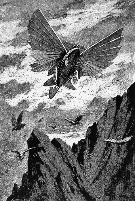 Framed Print : Illustration of a Jules Verne Flying Machine by George Roux Framed Print : Illustration of a Jules Verne Flying Machine by George Roux