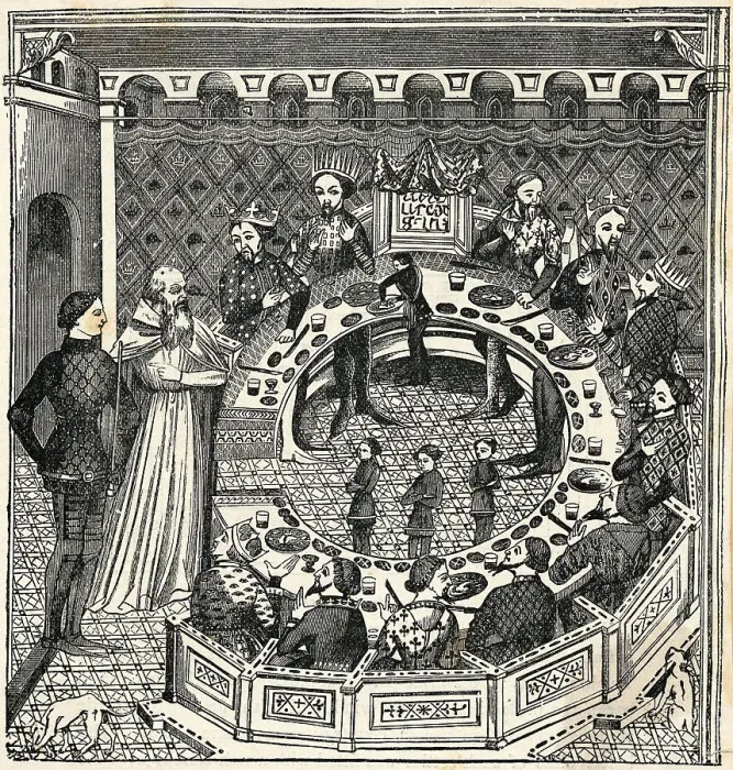 Framed Print : Illustration of King Arthur and His Round Table