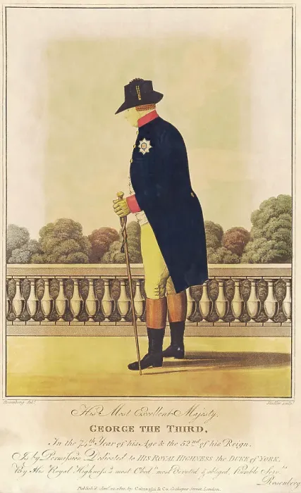 Framed Print : Illustration of King George III on Balcony Framed Print : Illustration of King George III on Balcony
