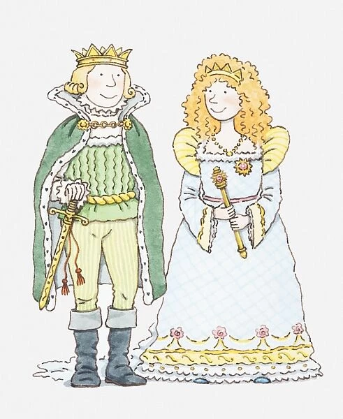 Illustration of king and queen