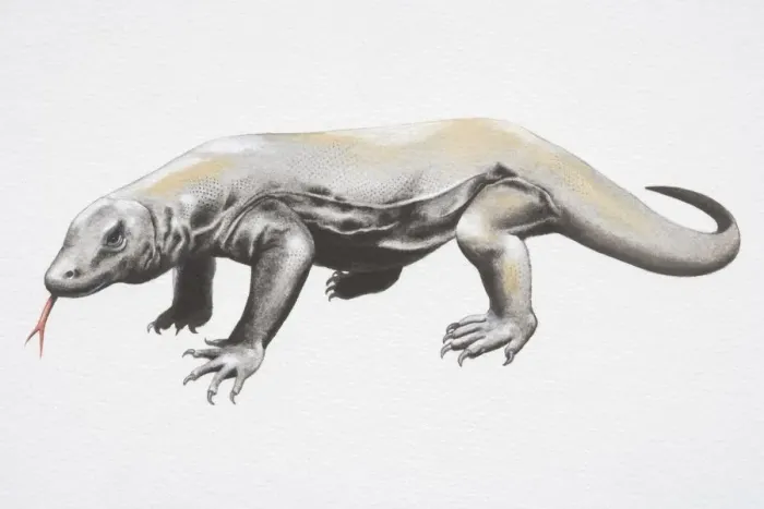 Framed Print : Illustration, Komodo Dragon (varanus komodoensis), side view Framed Print : Illustration, Komodo Dragon (varanus komodoensis), side view