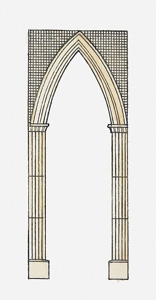 Illustration of a lancet arch, Westminster Abbey, London, England