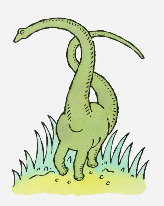 Framed Print : Illustration of large green dinosaur with long neck and tail Framed Print : Illustration of large green dinosaur with long neck and tail