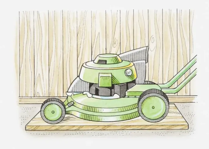 Framed Print : Illustration of a lawnmower Framed Print : Illustration of a lawnmower