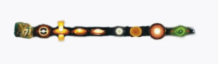Framed Print : Illustration of the life cycle of a solar-mass or Sun-like star