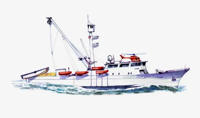 Framed Print : Illustration of lifeboat with radar, aerials, rescue helicopter and several small red lifeboats attached to side Framed Print : Illustration of lifeboat with radar, aerials, rescue helicopter and several small red lifeboats attached to side
