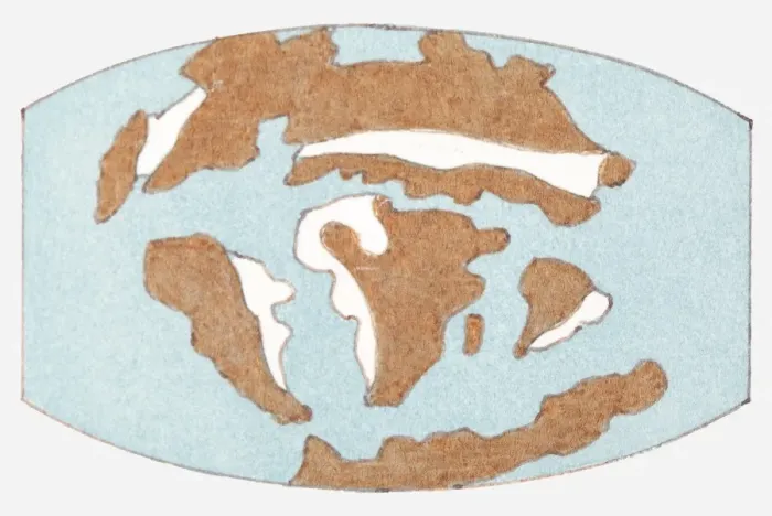 Framed Print : Illustration of location of chalk (limestone) 50 million years ago Framed Print : Illustration of location of chalk (limestone) 50 million years ago