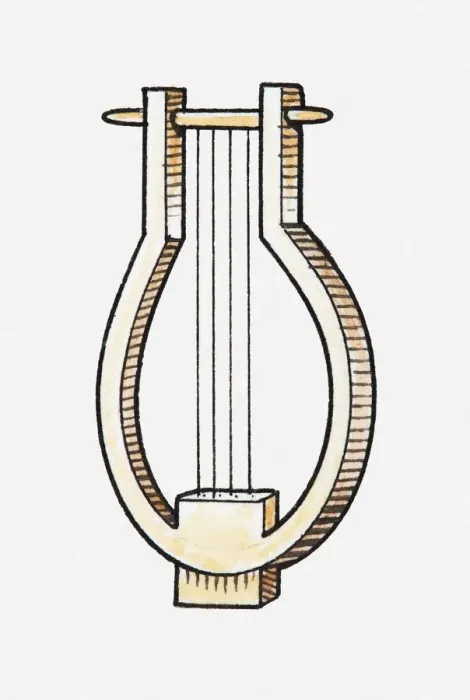 Framed Print : Illustration of a lyre
