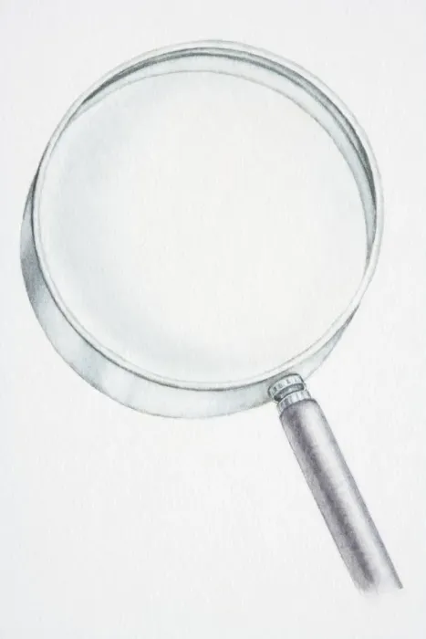 Framed Print : Illustration, magnifying glass Framed Print : Illustration, magnifying glass