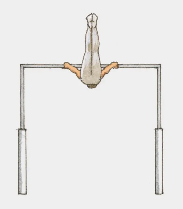 Framed Print : Illustration of male gymnast competing on horizontal bar Framed Print : Illustration of male gymnast competing on horizontal bar