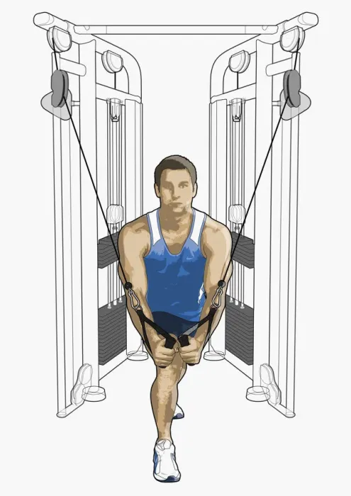 Framed Print : Illustration of man exercising on cable cross-over equipment Framed Print : Illustration of man exercising on cable cross-over equipment